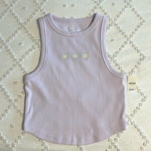 Tank top purple with flower design
